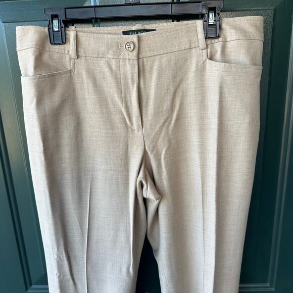 Talbots Signature 12P Wool Blend Dress Pants Beige Career Office Classic Trouser - Picture 2 of 9